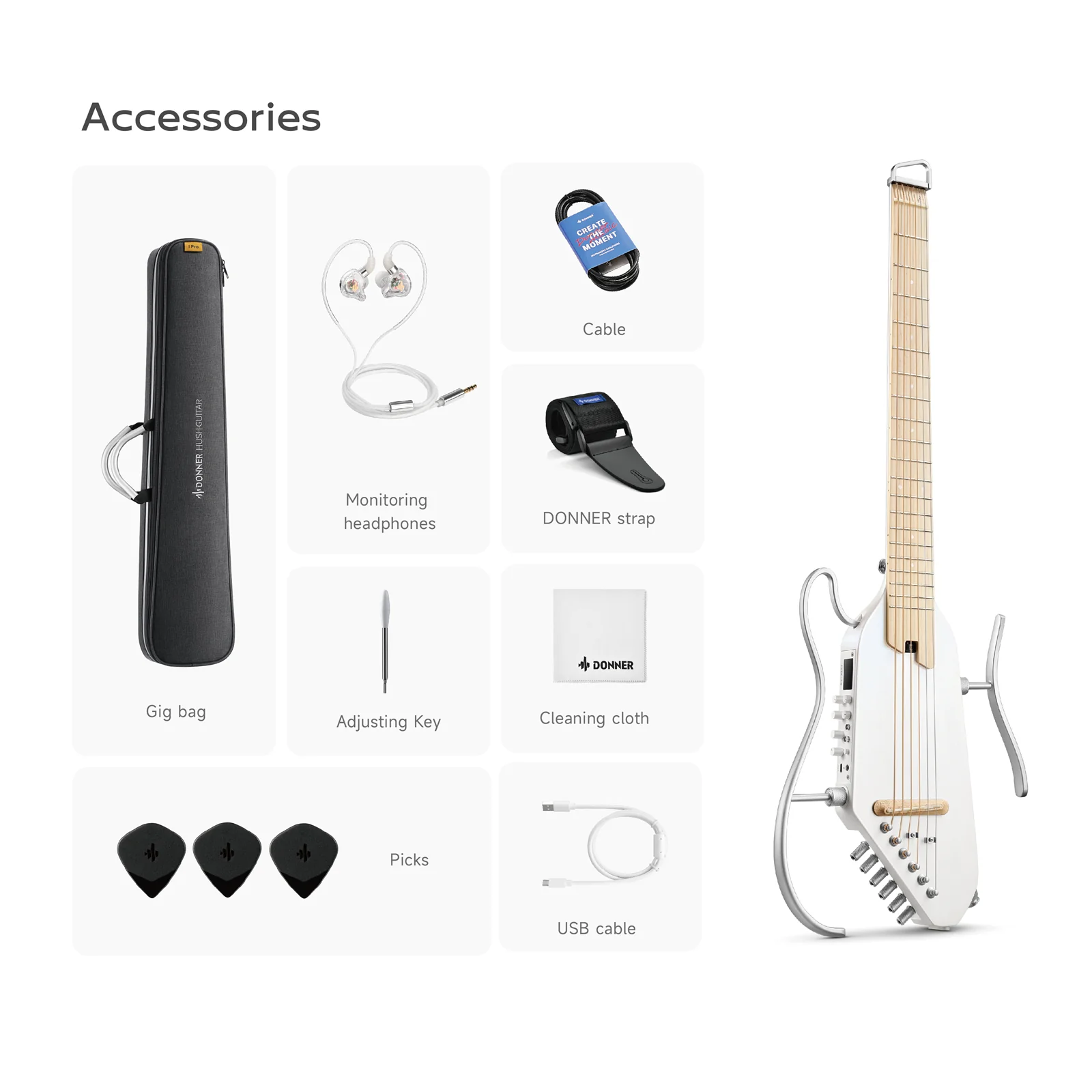 Donner HUSH I PRO Guitarra de viaje - Image 18