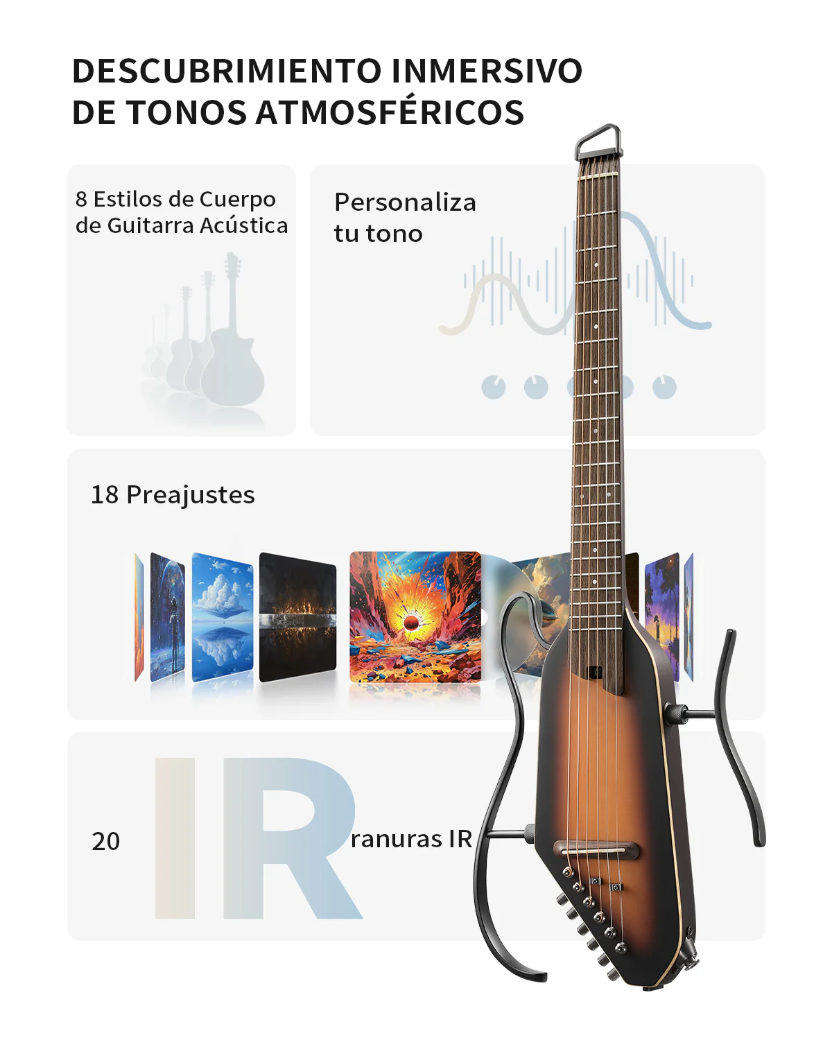 Donner HUSH I PRO Guitarra de viaje - Image 31