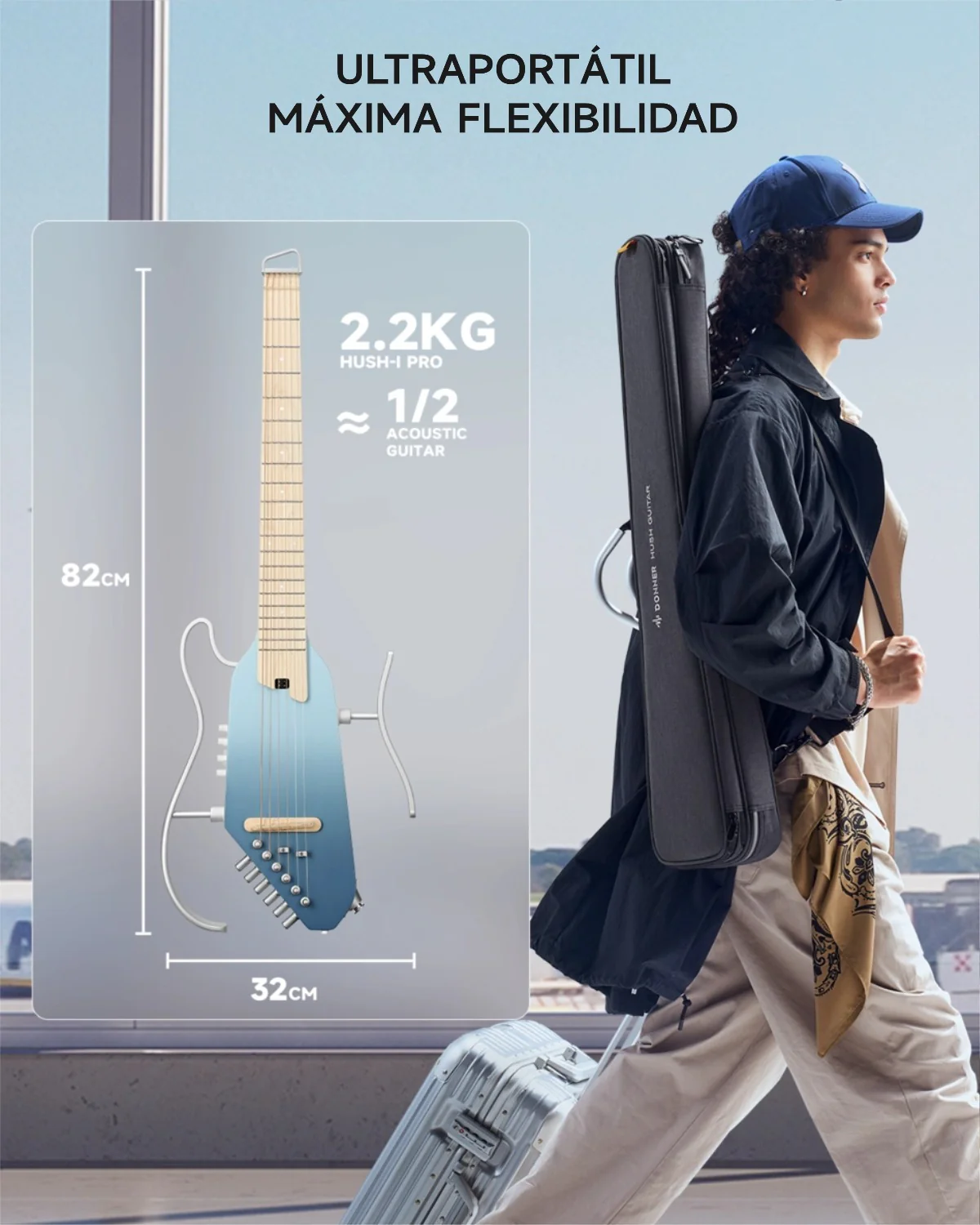 Donner HUSH I PRO Guitarra de viaje - Image 45