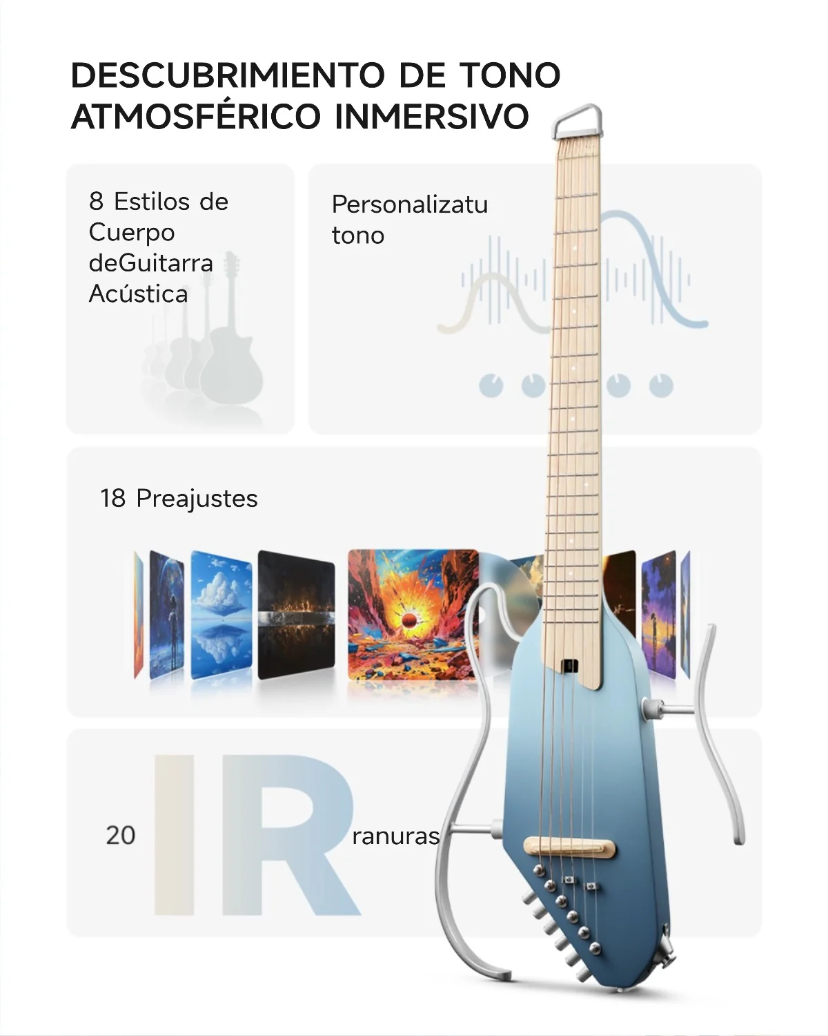Donner HUSH I PRO Guitarra de viaje - Image 46