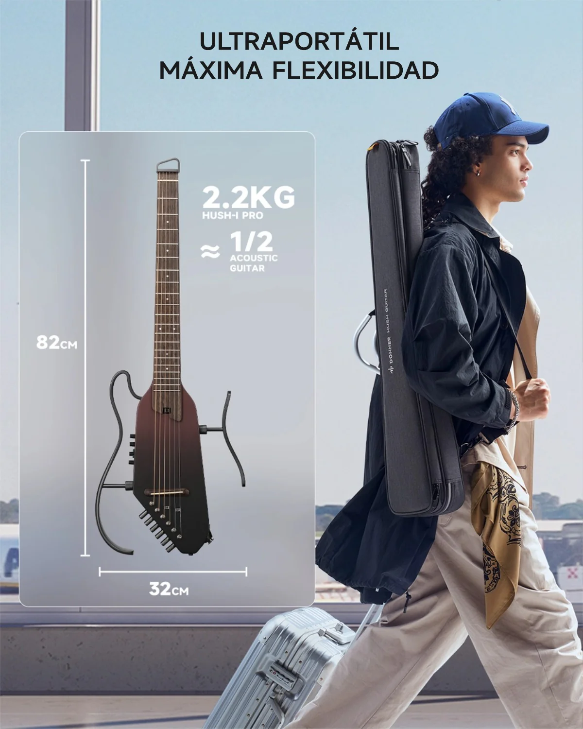 Donner HUSH I PRO Guitarra de viaje - Image 61
