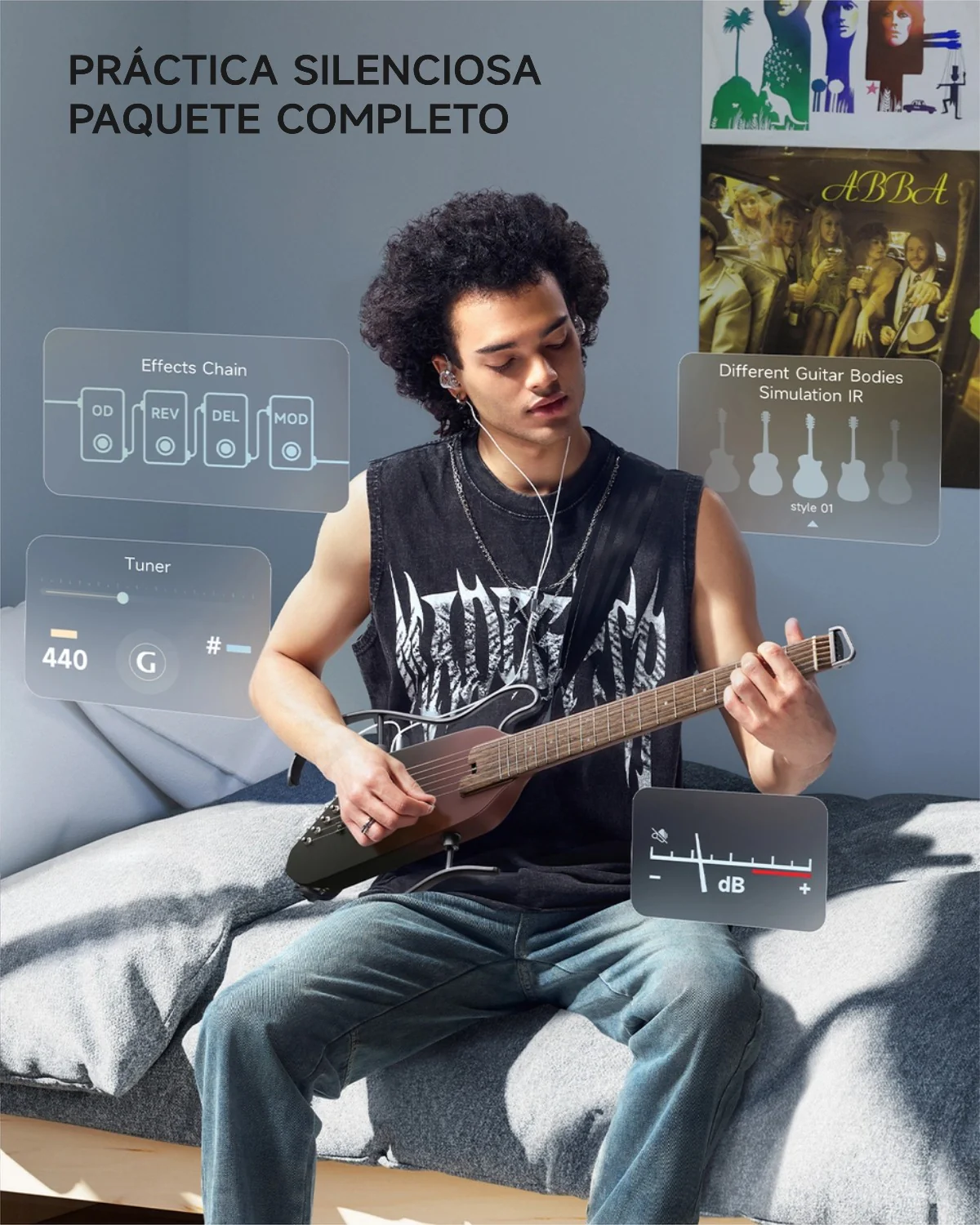 Donner HUSH I PRO Guitarra de viaje - Image 62