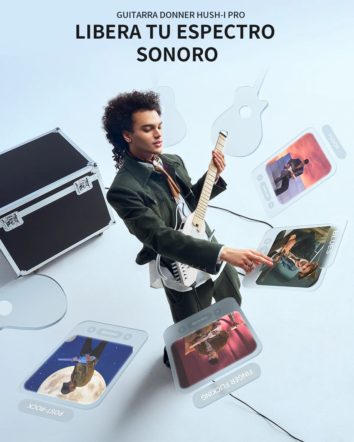 Donner HUSH I PRO Guitarra de viaje - Image 12