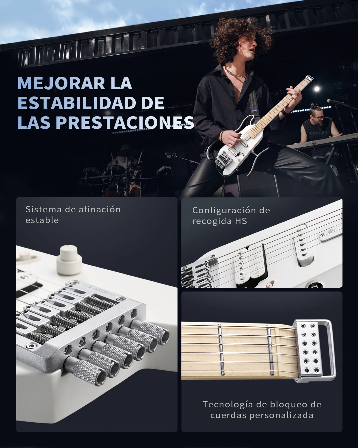 Donner HUSH X Guitarra eléctrica ultraligera sin cabeza - Image 14