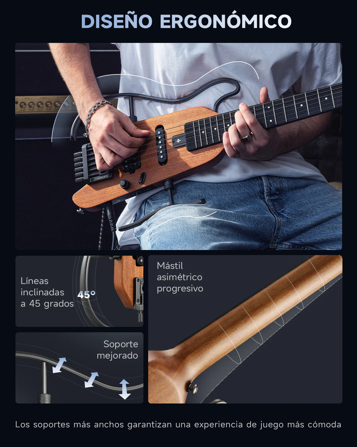 Donner HUSH X Guitarra eléctrica ultraligera sin cabeza - Image 19