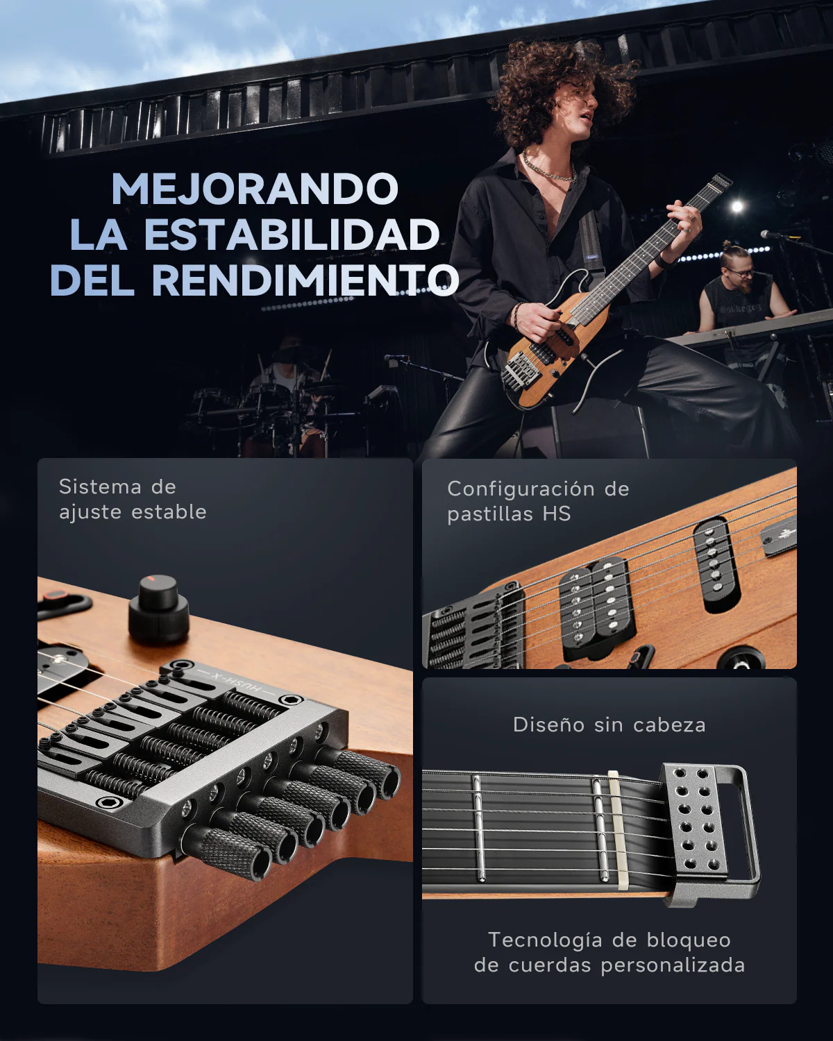 Donner HUSH X Guitarra eléctrica ultraligera sin cabeza - Image 20