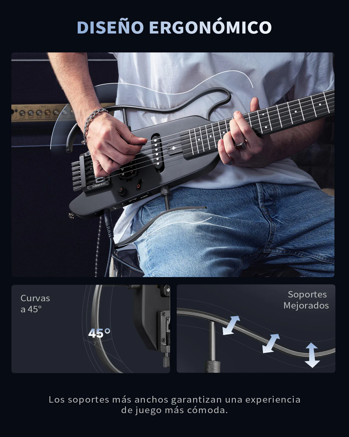 Donner HUSH X Guitarra eléctrica ultraligera sin cabeza - Image 26