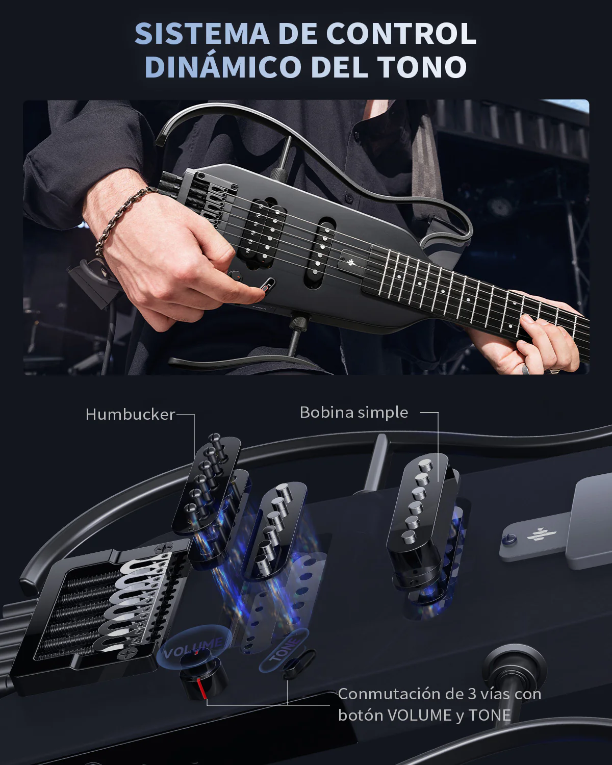 Donner HUSH X Guitarra eléctrica ultraligera sin cabeza - Image 28
