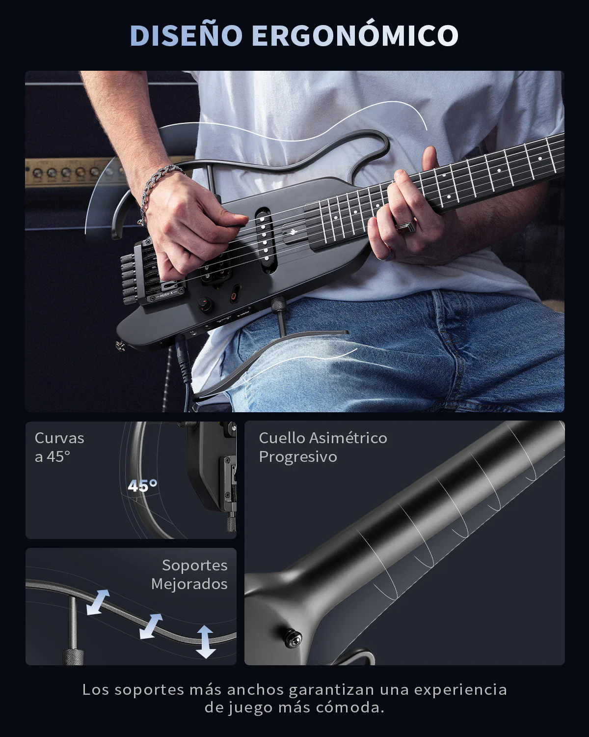 Donner HUSH X Guitarra eléctrica ultraligera sin cabeza - Image 29