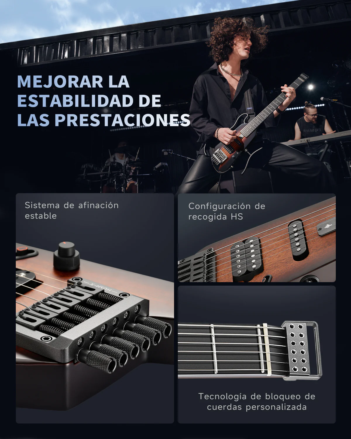Donner HUSH X Guitarra eléctrica ultraligera sin cabeza - Image 34