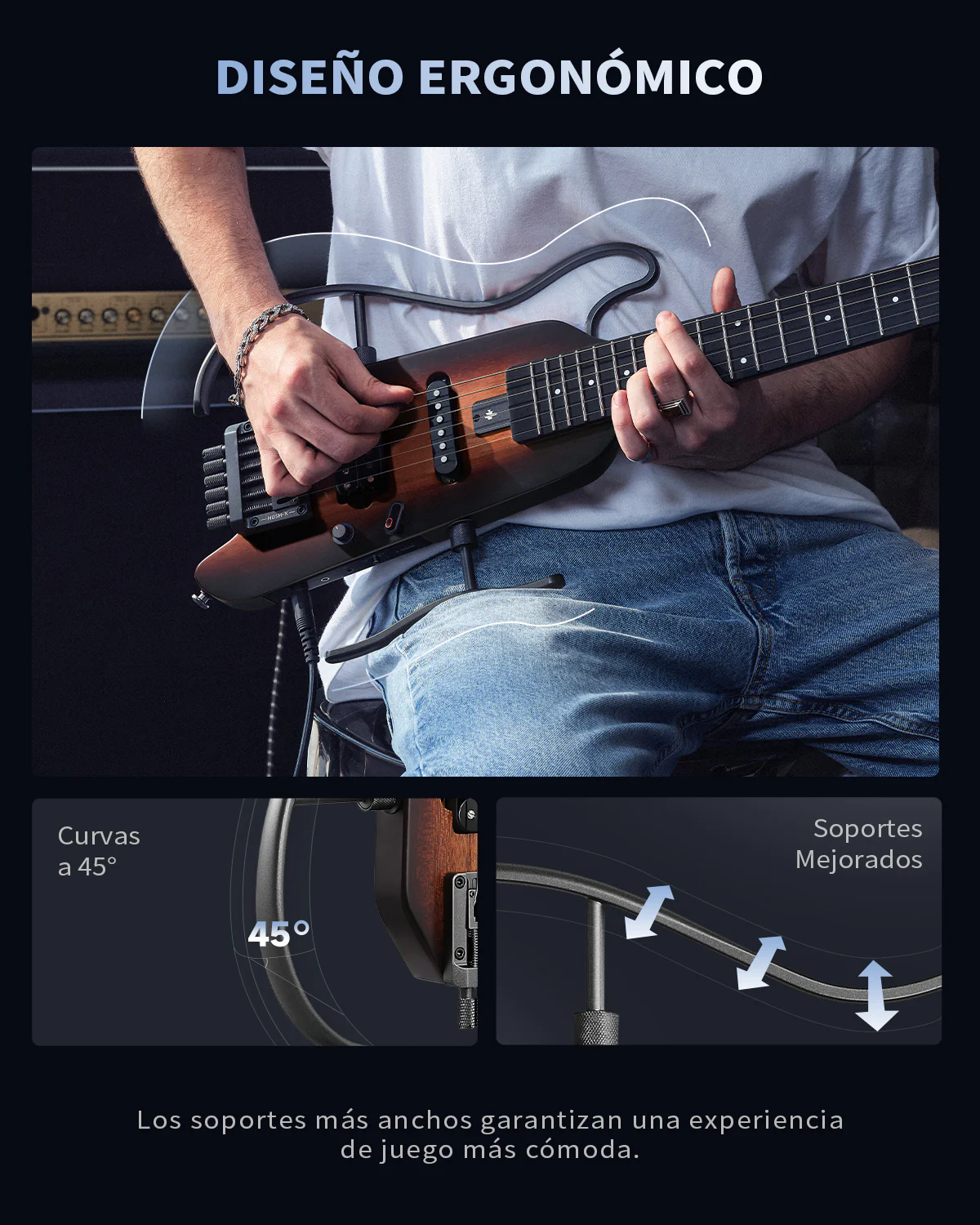 Donner HUSH X Guitarra eléctrica ultraligera sin cabeza - Image 35