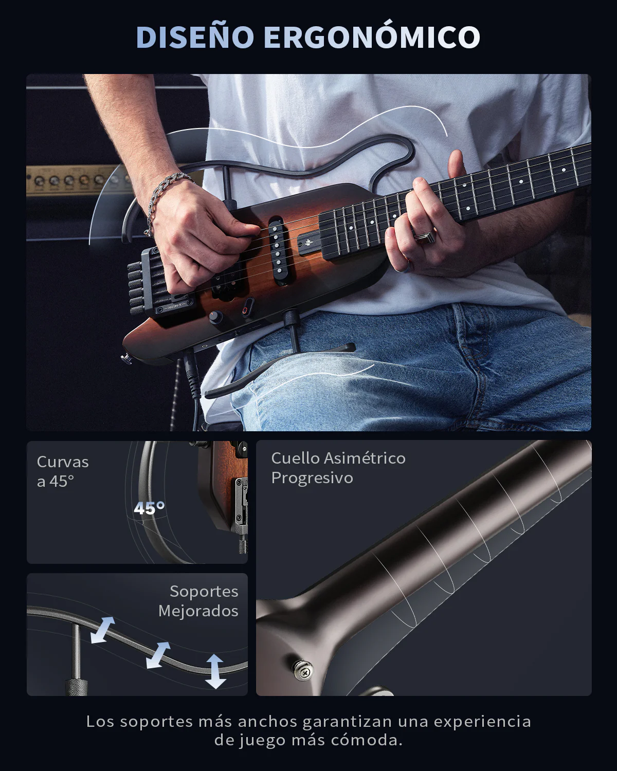 Donner HUSH X Guitarra eléctrica ultraligera sin cabeza - Image 36