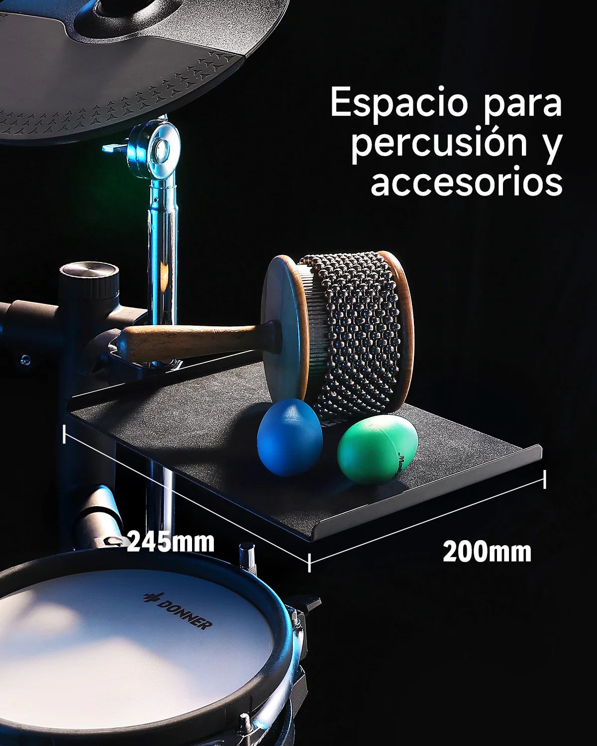 DONNER Bandeja Accesorio para Batería Electrónica - Soporte para Teléfonos y Tablets - Image 7