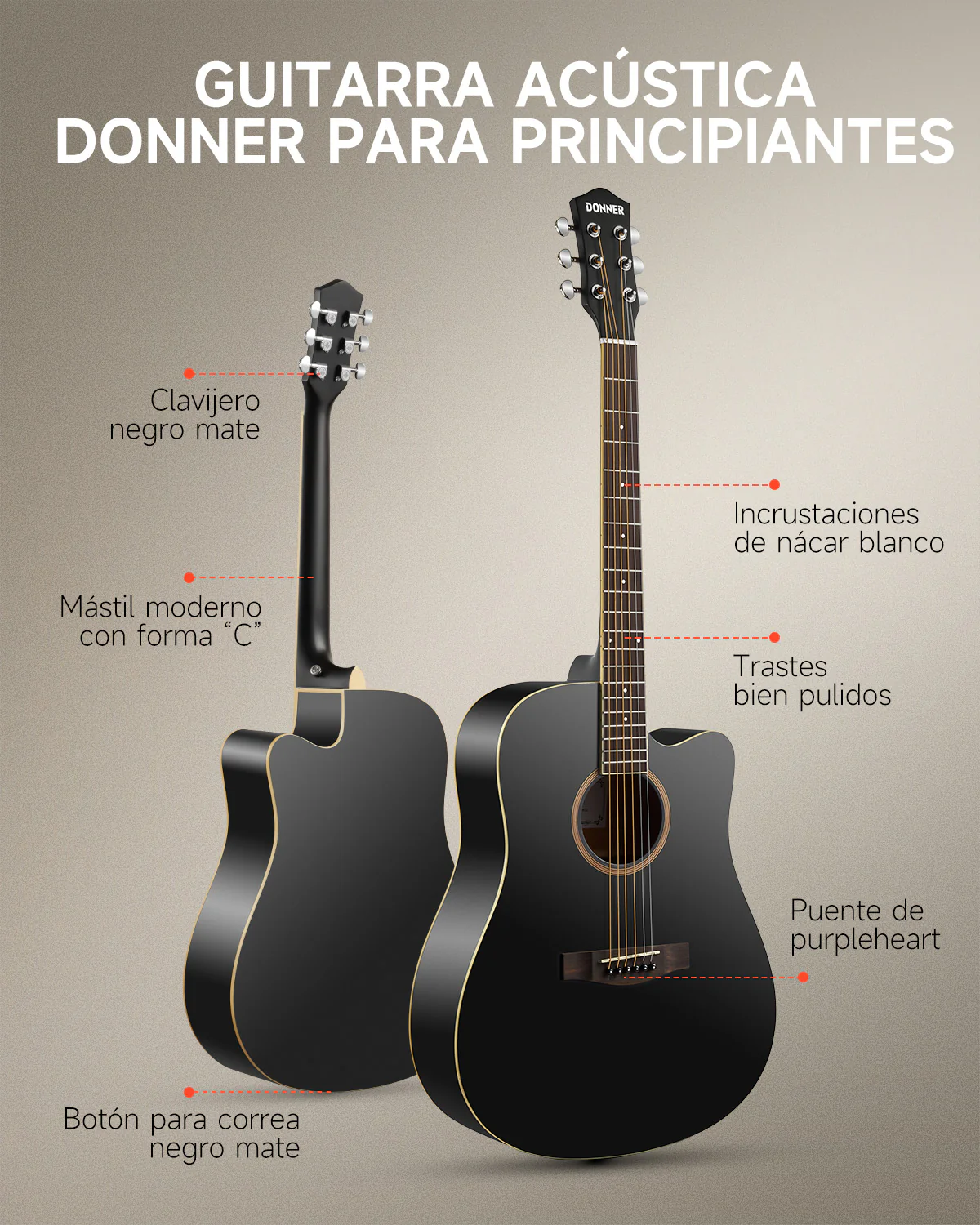 Donner DAG-1CB Guitarra acústica - Image 4