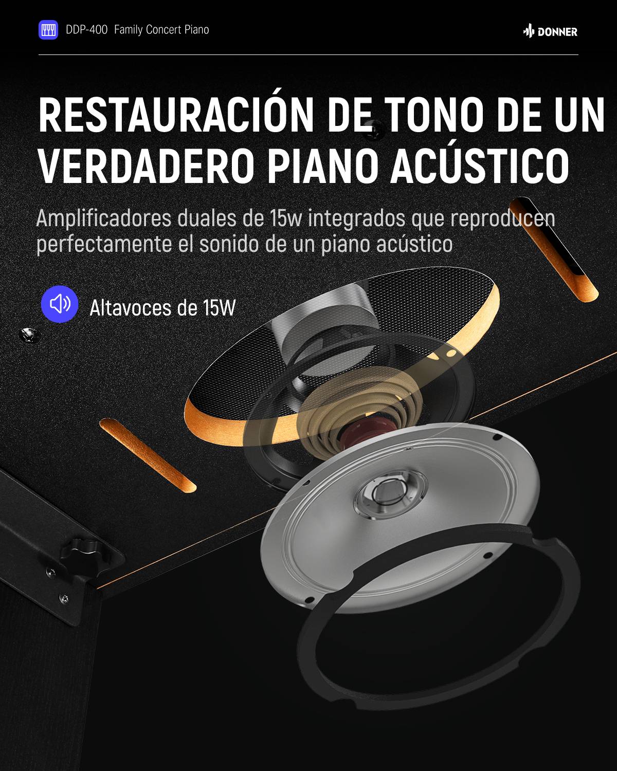 Donner DDP-400 Premium Piano digital vertical - Image 10