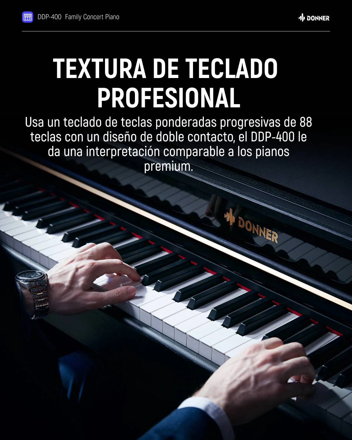 Donner DDP-400 Premium Piano digital vertical - Image 5