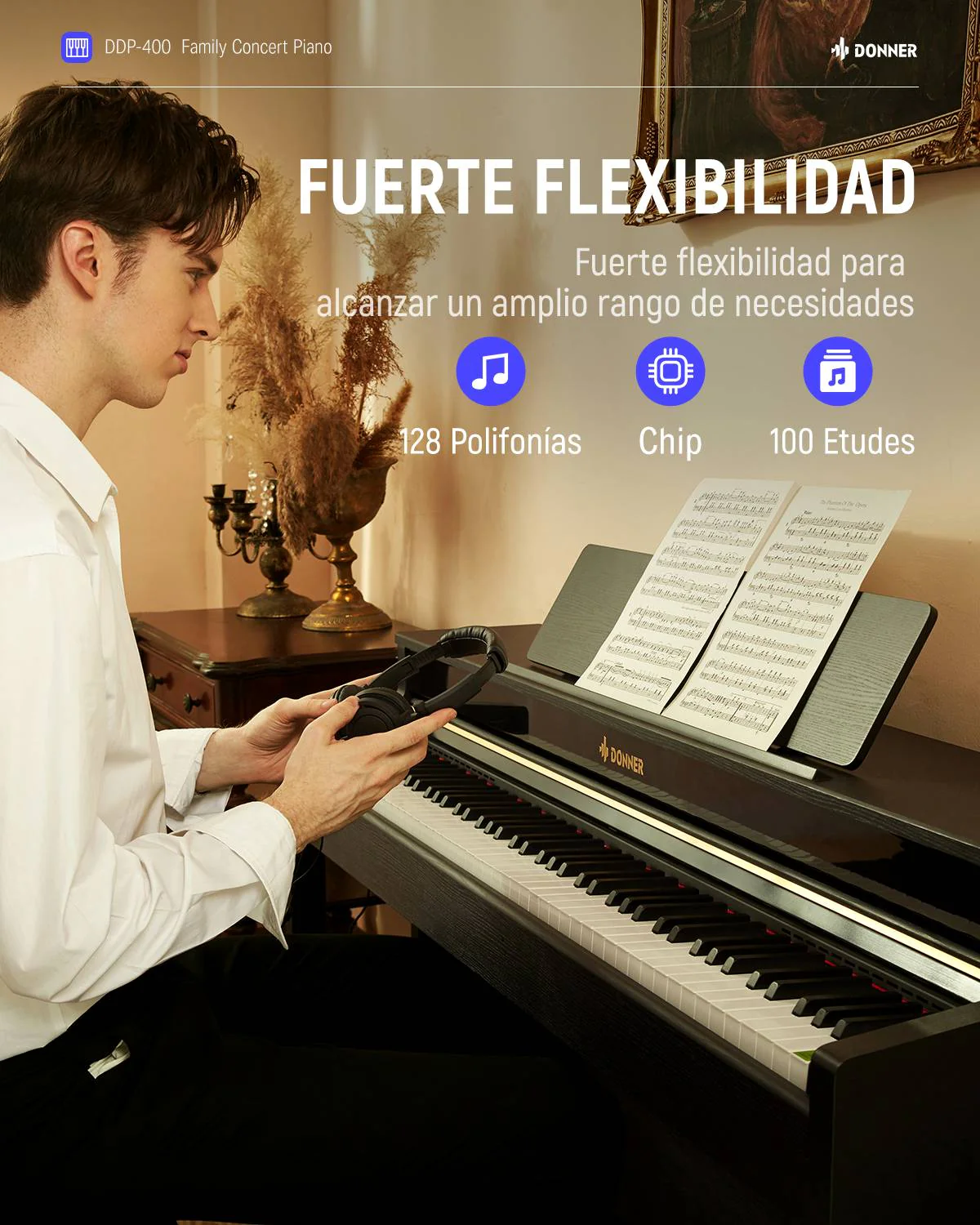Donner DDP-400 Premium Piano digital vertical - Image 6