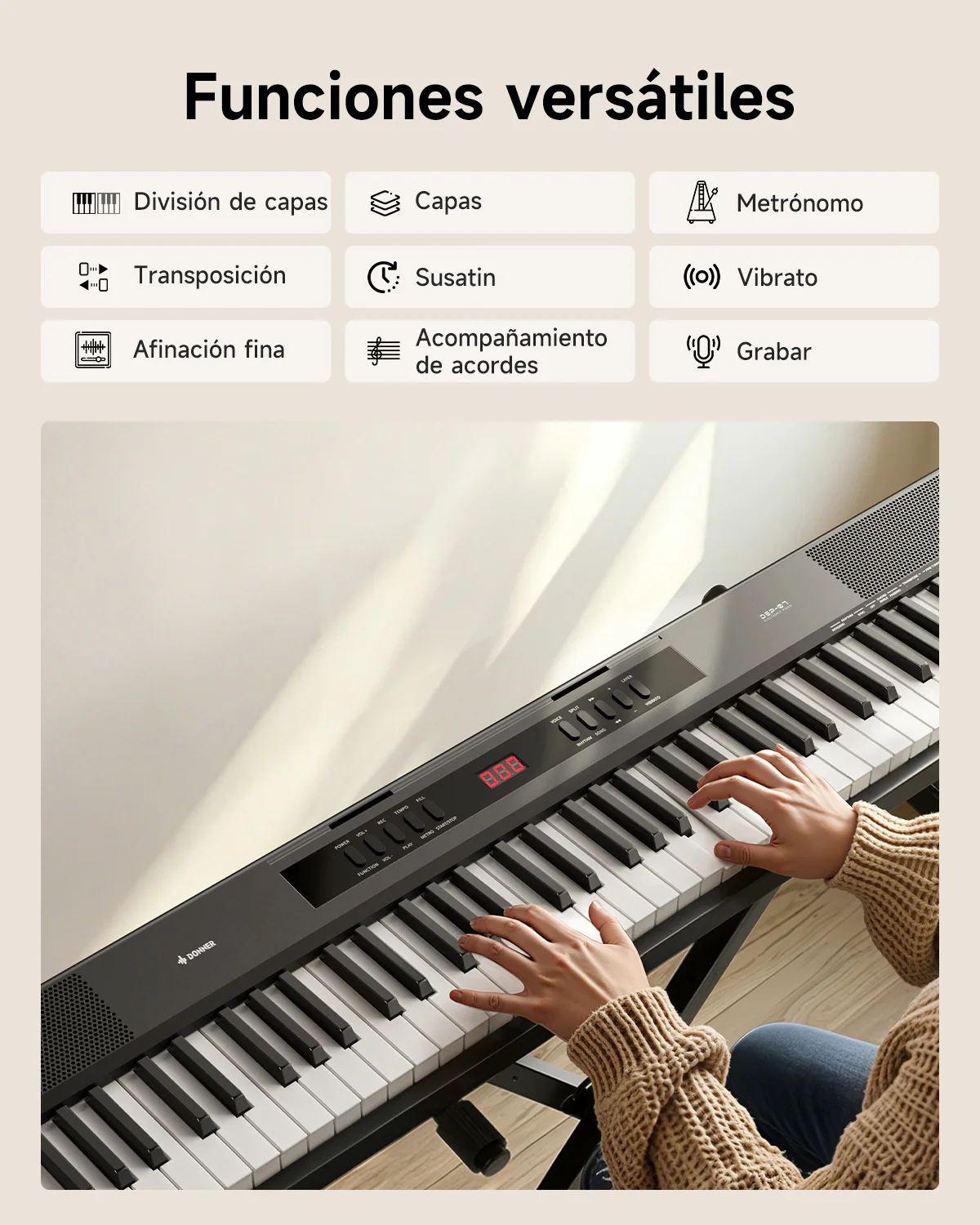 Donner DEP-07 Piano digital portátil de 88 teclas semipesadas - Image 8