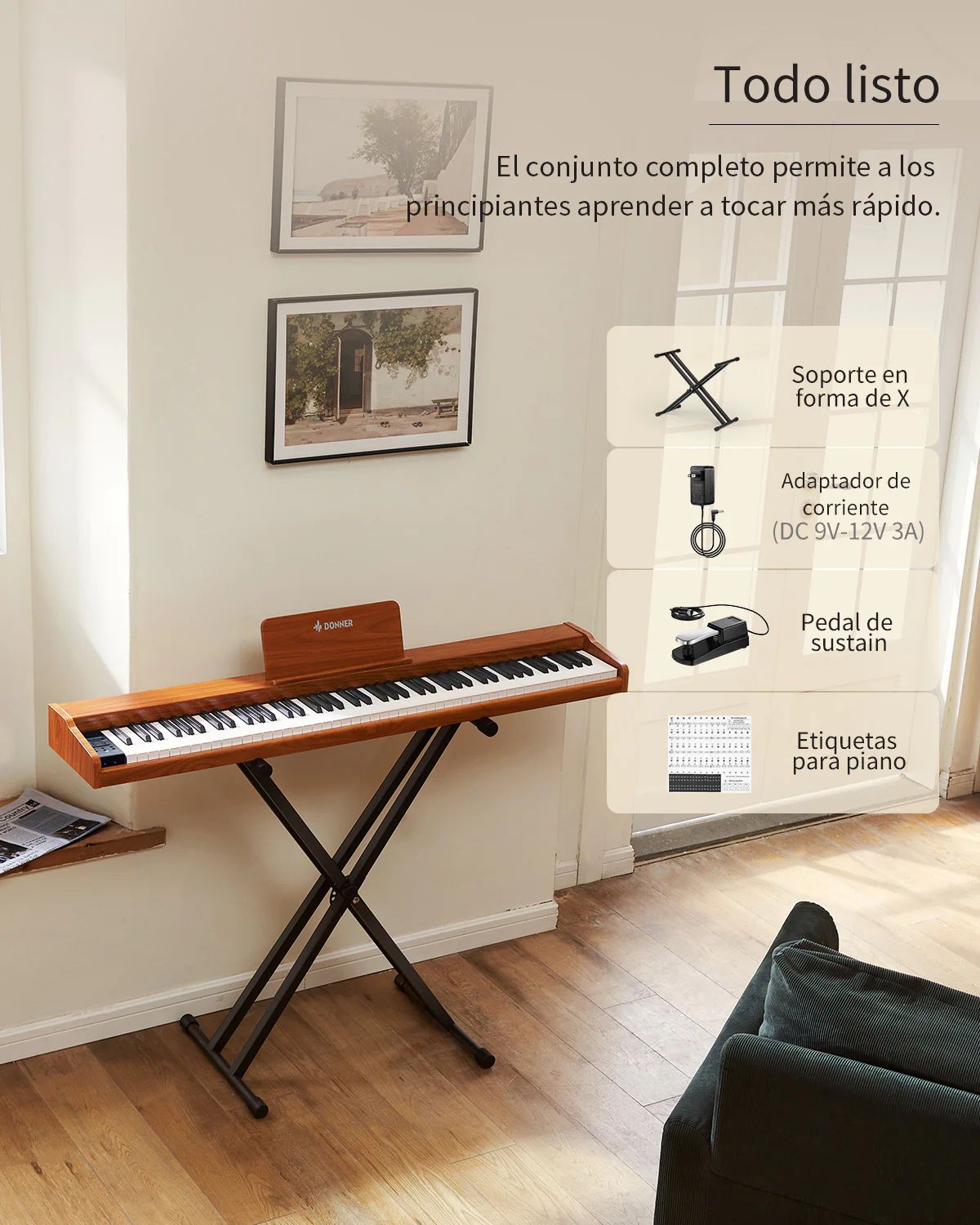 Donner DEP-1S Piano digital con teclado semi-pesado - Image 18