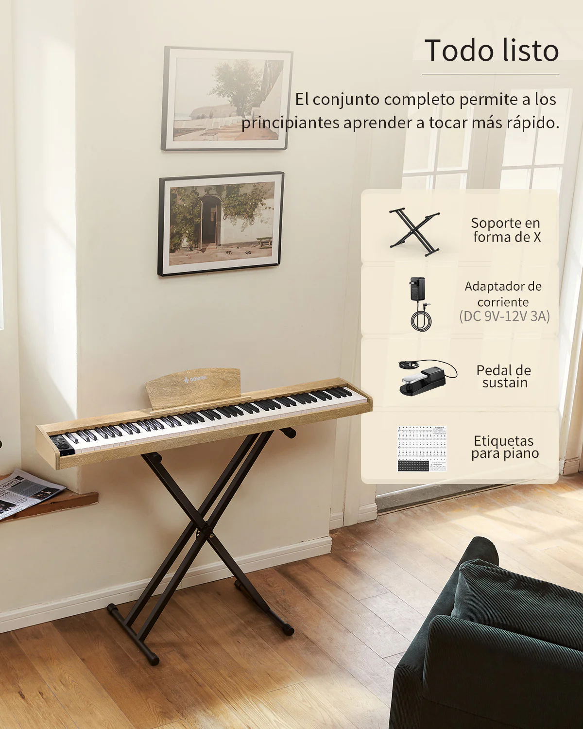 Donner DEP-1S Piano digital con teclado semi-pesado - Image 41
