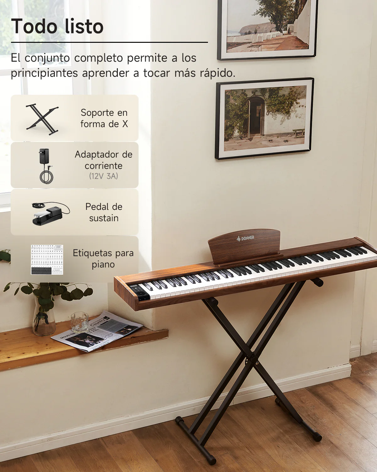 Donner DEP-1S Piano digital con teclado semi-pesado - Image 61
