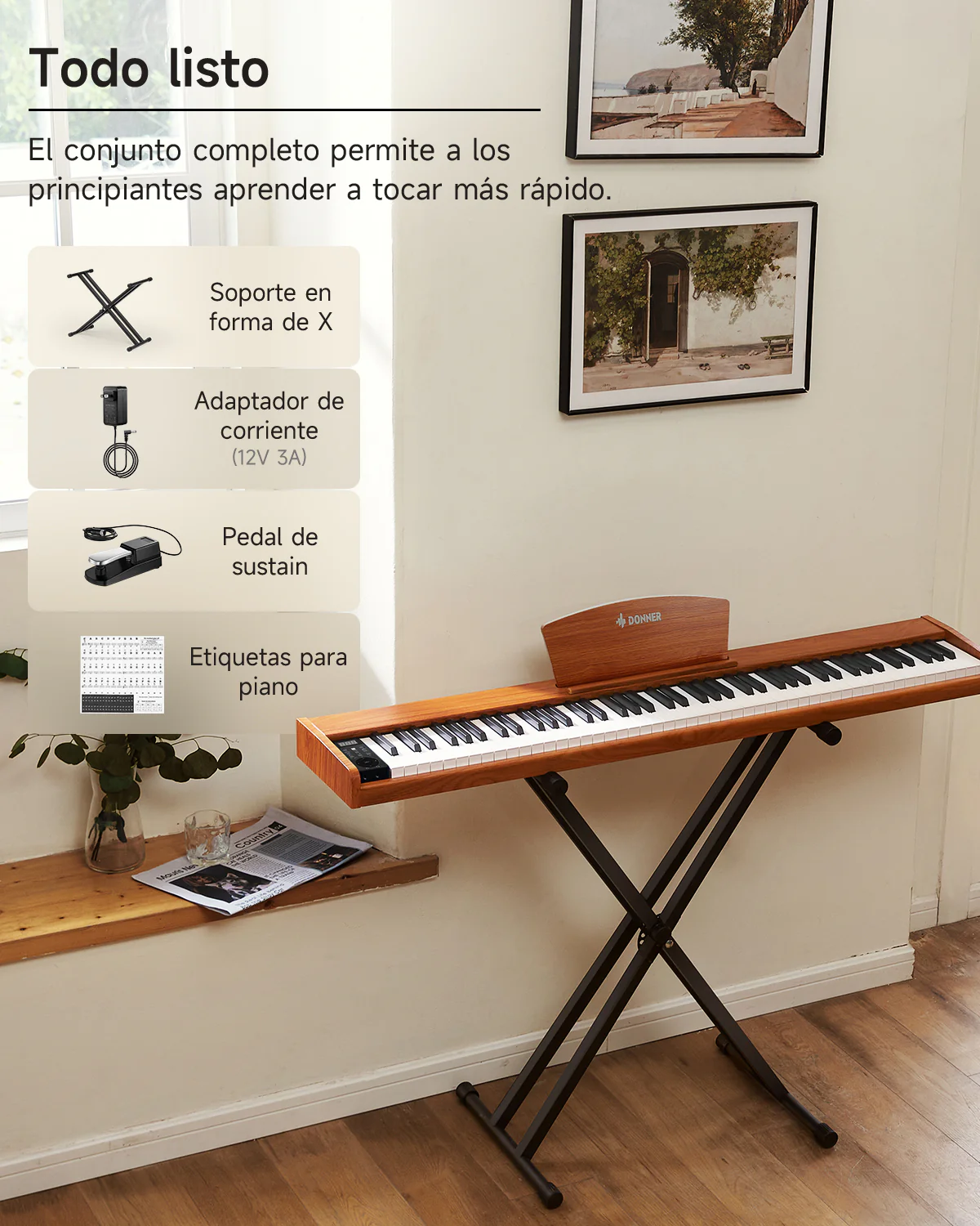 Donner DEP-1S Piano digital con teclado semi-pesado - Image 67