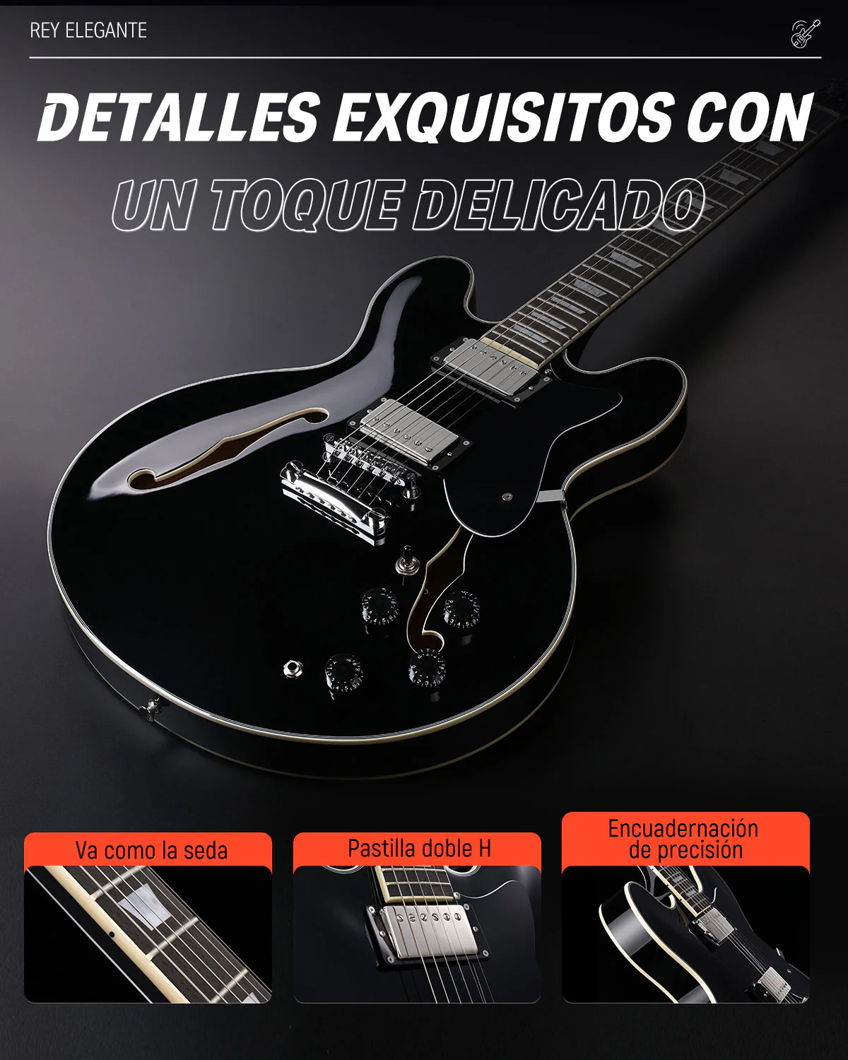 Donner DJP-1000 Guitarra eléctrica jazz - Image 10