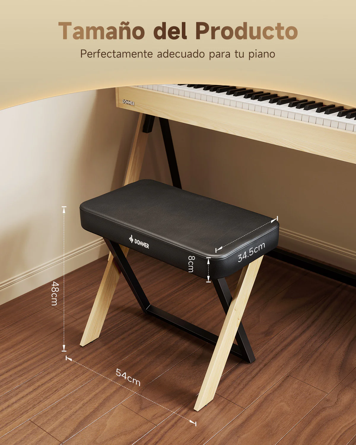 Donner DKB-300 Banco de piano elegante - Image 5