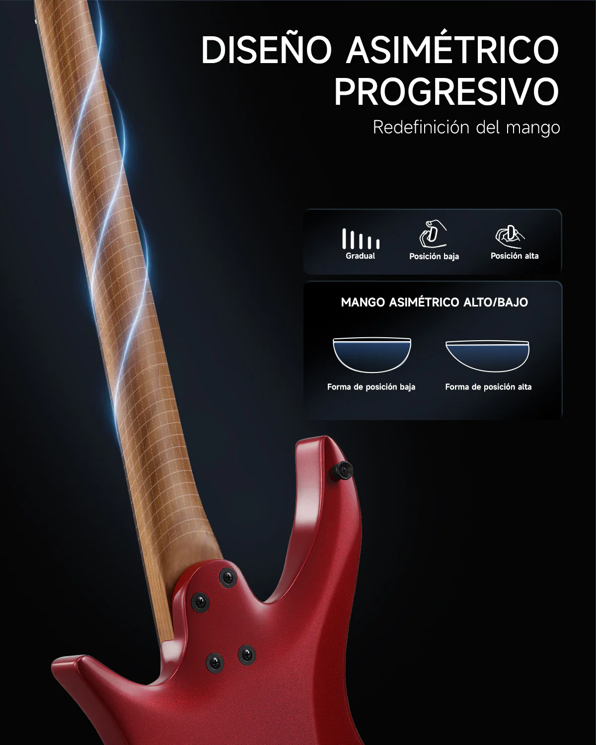 Donner HLX-500 Guitarra eléctrica sin pala【Modelo original NHL-500】 - Image 45