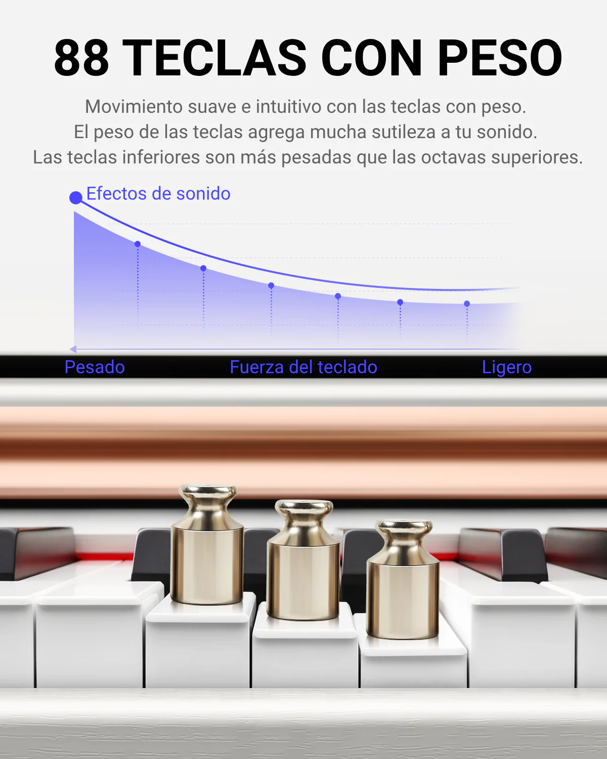 Donner DDP-100 Piano digital blanco con teclado pesado - Image 11
