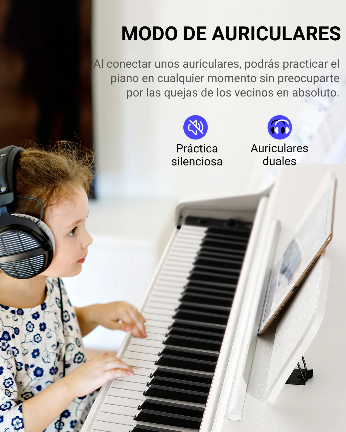 Donner DDP-100 Piano digital blanco con teclado pesado - Image 6