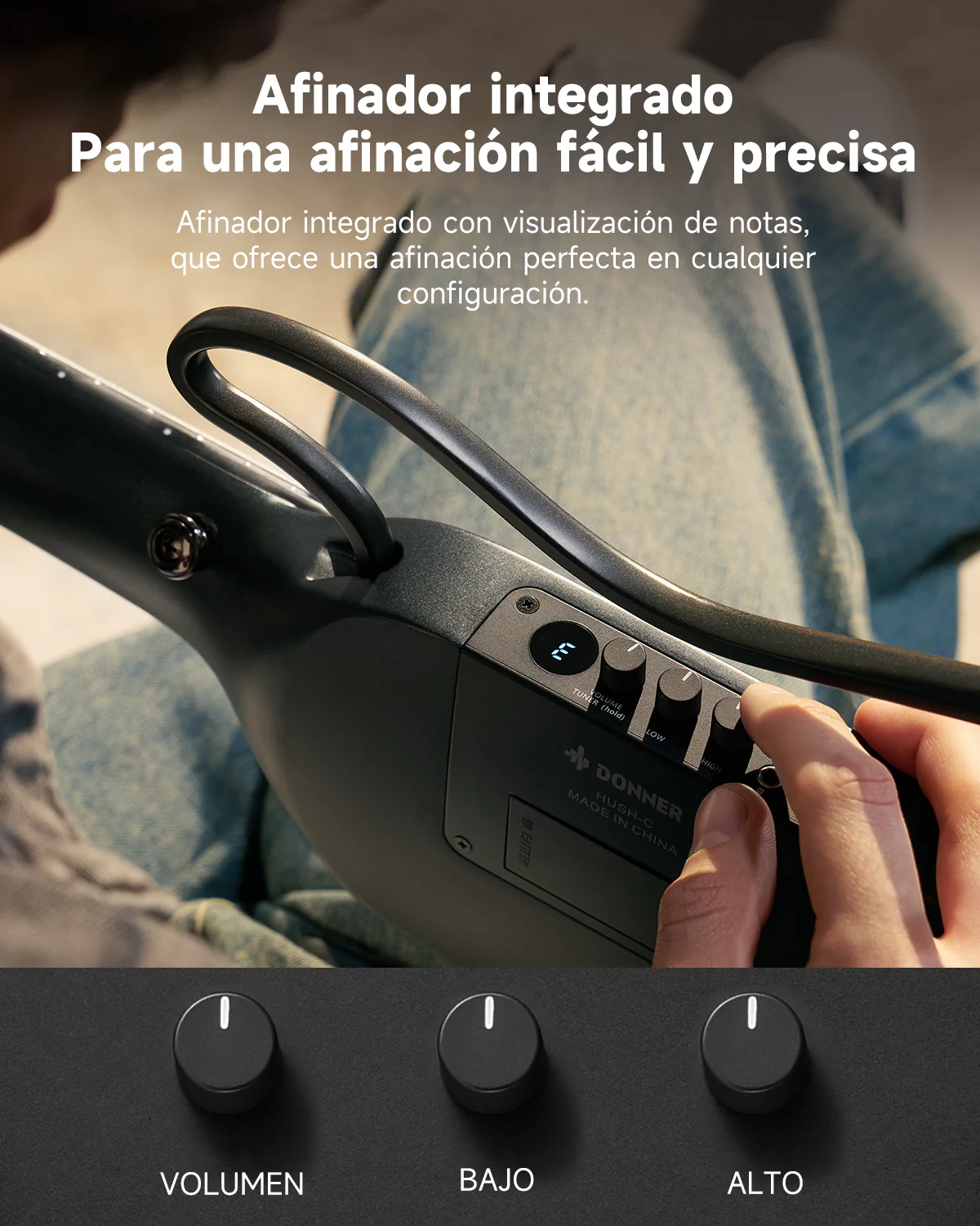 Donner HUSH C Guitarra clásica con cuerdas de nailon de viaje - Image 11