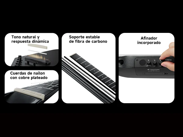 Donner HUSH C Guitarra clásica con cuerdas de nailon de viaje - Image 21