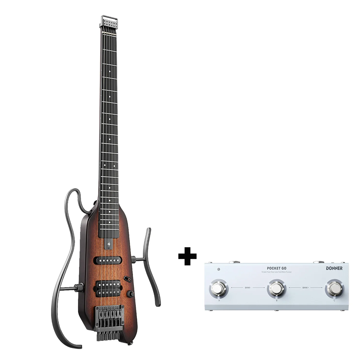 Donner HUSH X Guitarra eléctrica ultraligera sin cabeza - Image 3