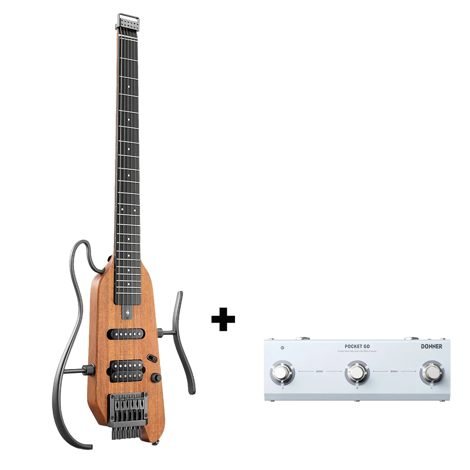 Donner HUSH X Guitarra eléctrica ultraligera sin cabeza - Image 4