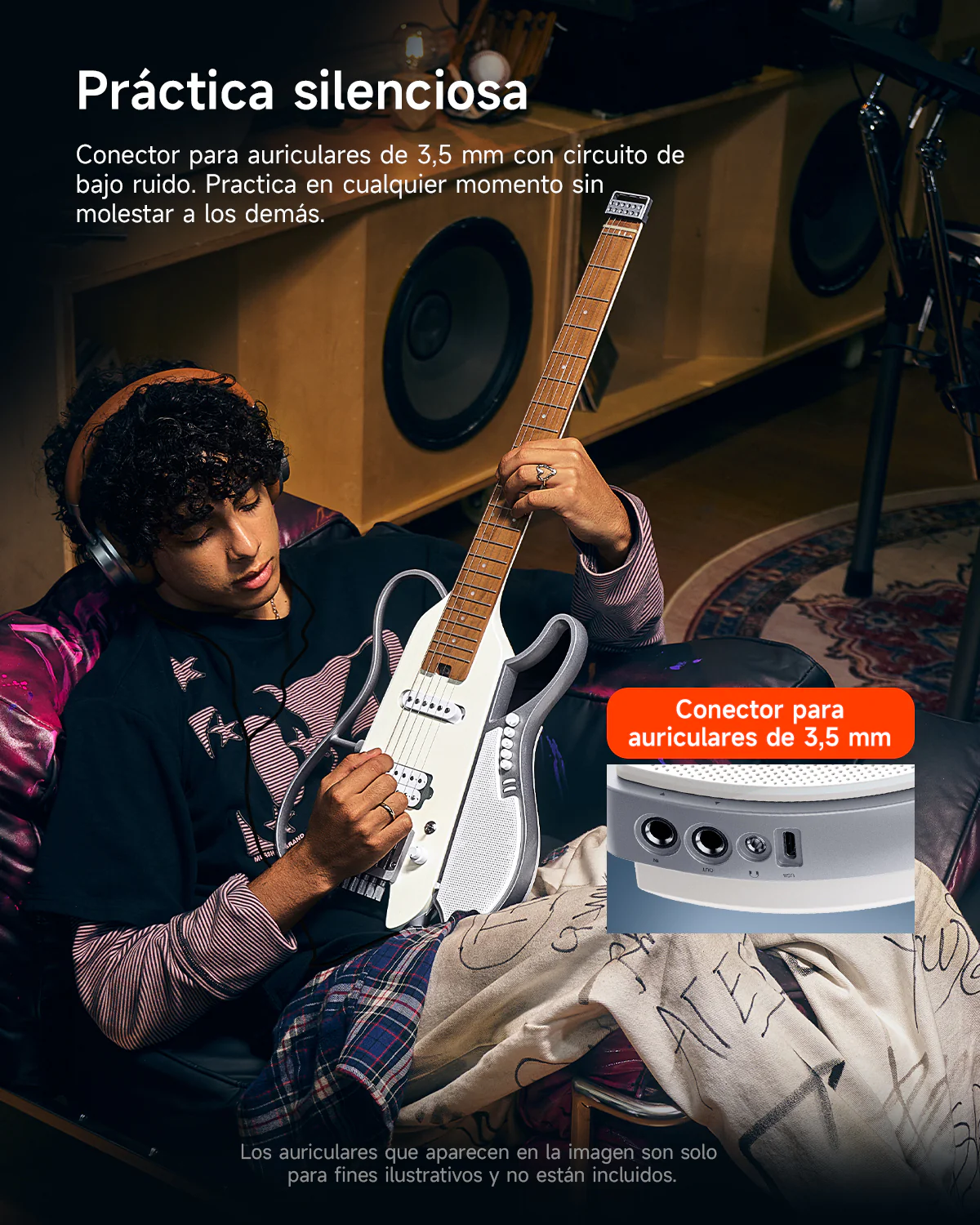Donner HUSH X LIVE guitarra de viaje  (Edición MIYAVI disponible) - Image 16