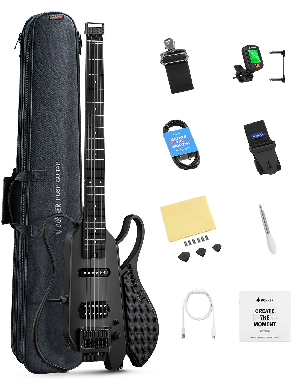 Donner HUSH X LIVE guitarra de viaje  (Edición MIYAVI disponible) - Image 18