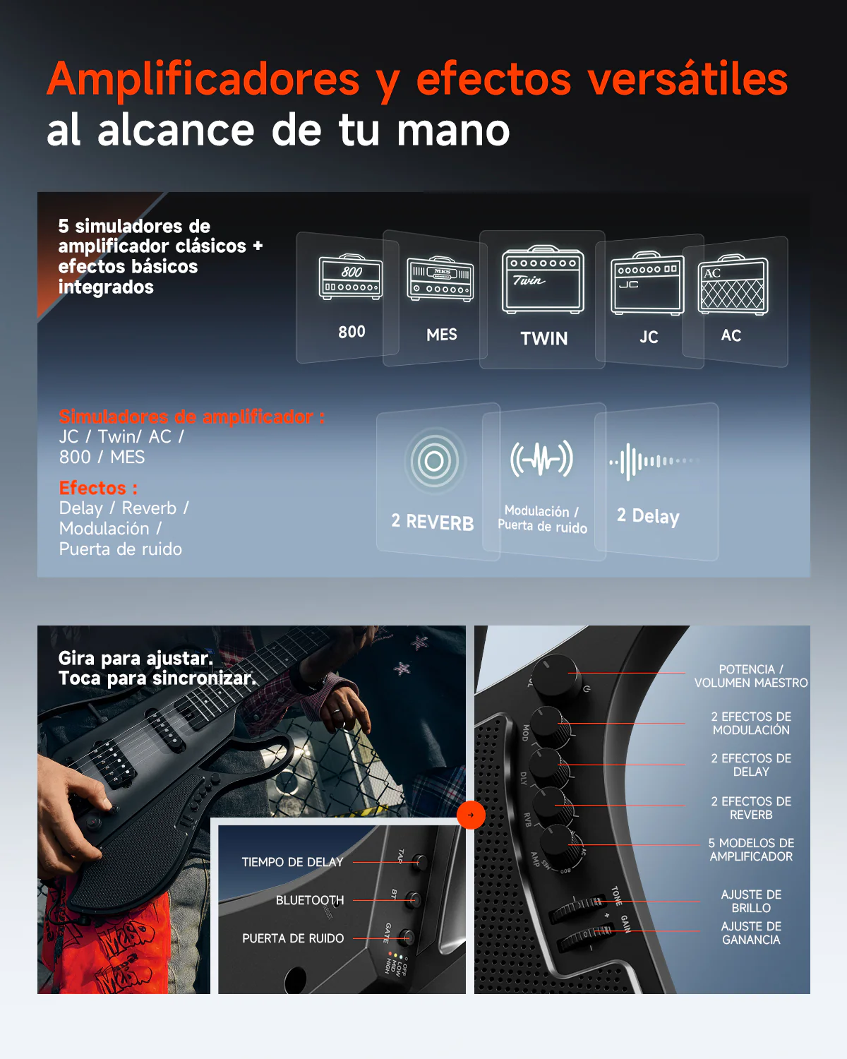 Donner HUSH X LIVE guitarra de viaje  (Edición MIYAVI disponible) - Image 22