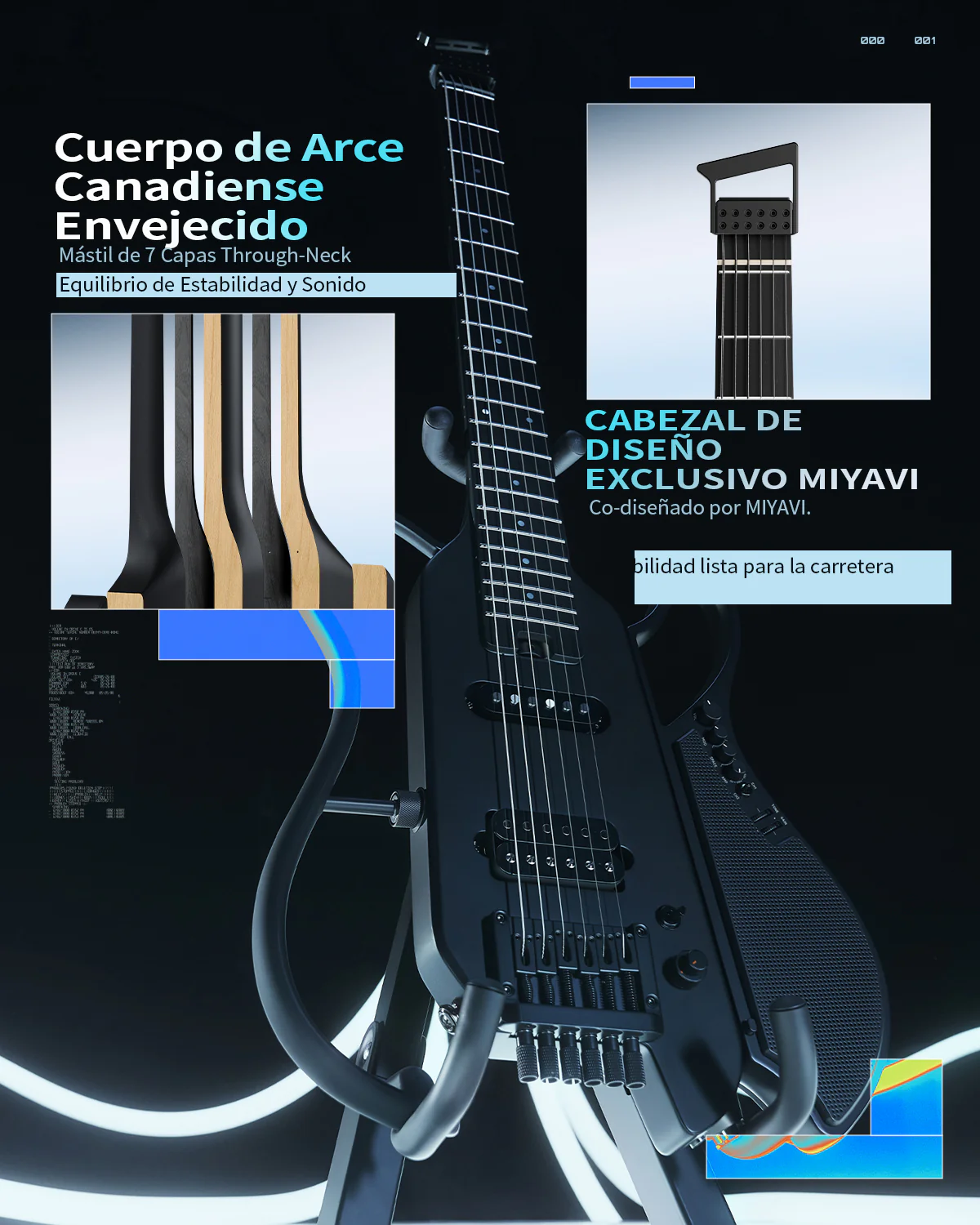 Donner HUSH X LIVE guitarra de viaje  (Edición MIYAVI disponible) - Image 7