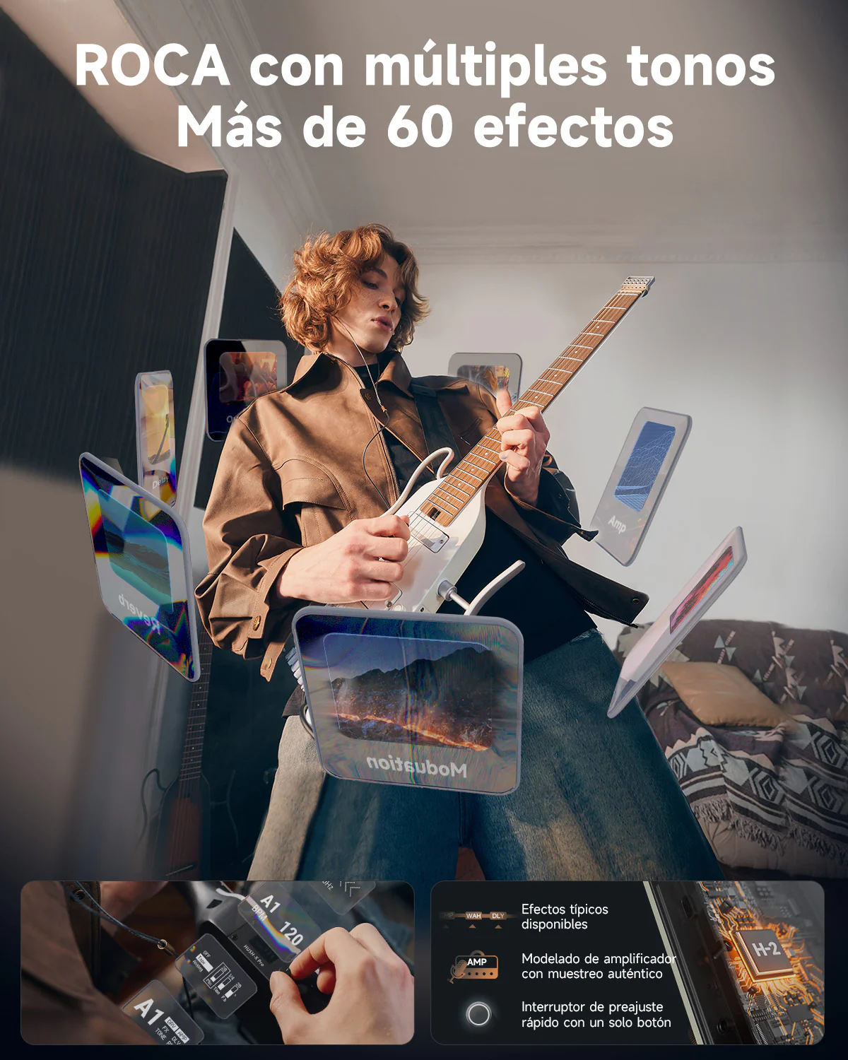 Donner HUSH X PRO Guitarra de viaje versátil - Image 10