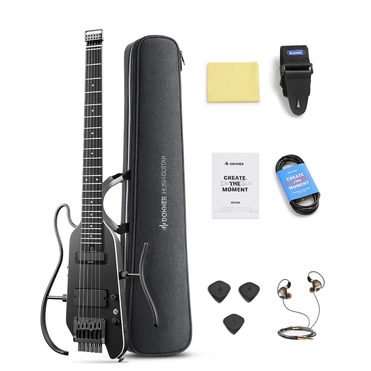 Donner HUSH X PRO Guitarra de viaje versátil - Image 26