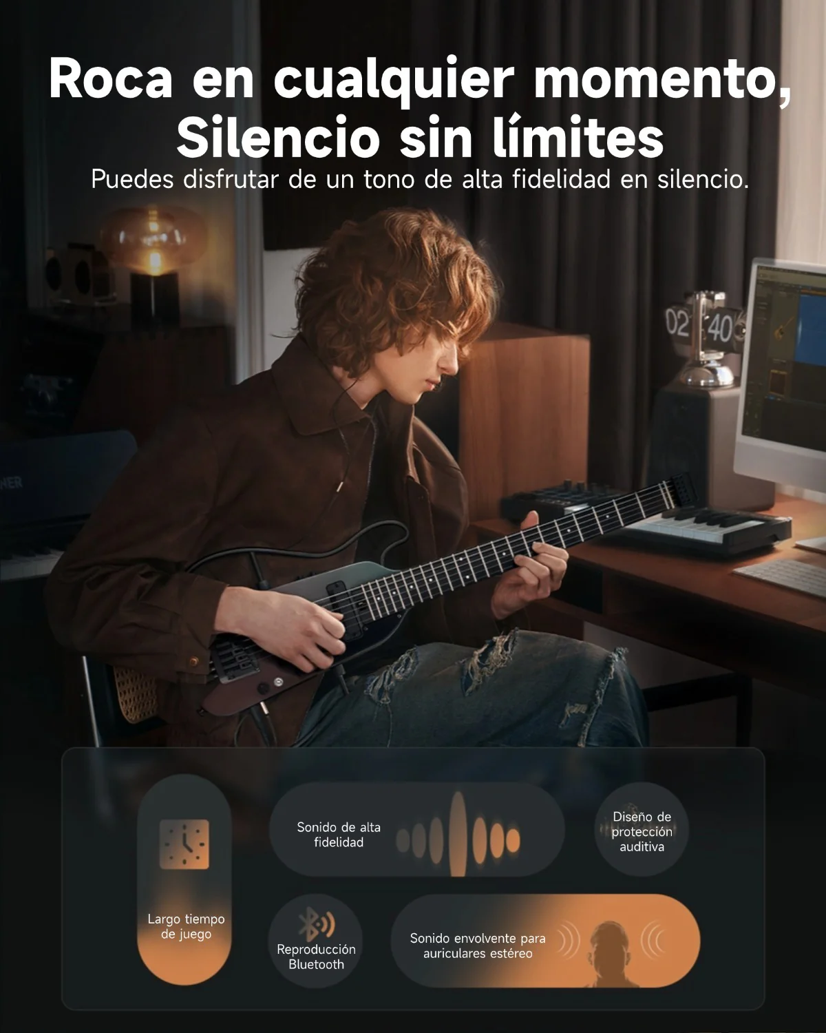 Donner HUSH X PRO Guitarra de viaje versátil - Image 28