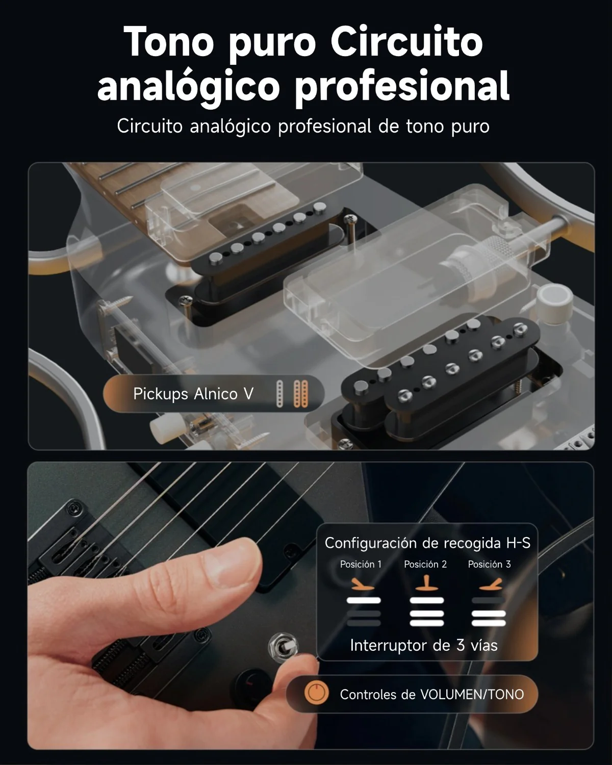 Donner HUSH X PRO Guitarra de viaje versátil - Image 29