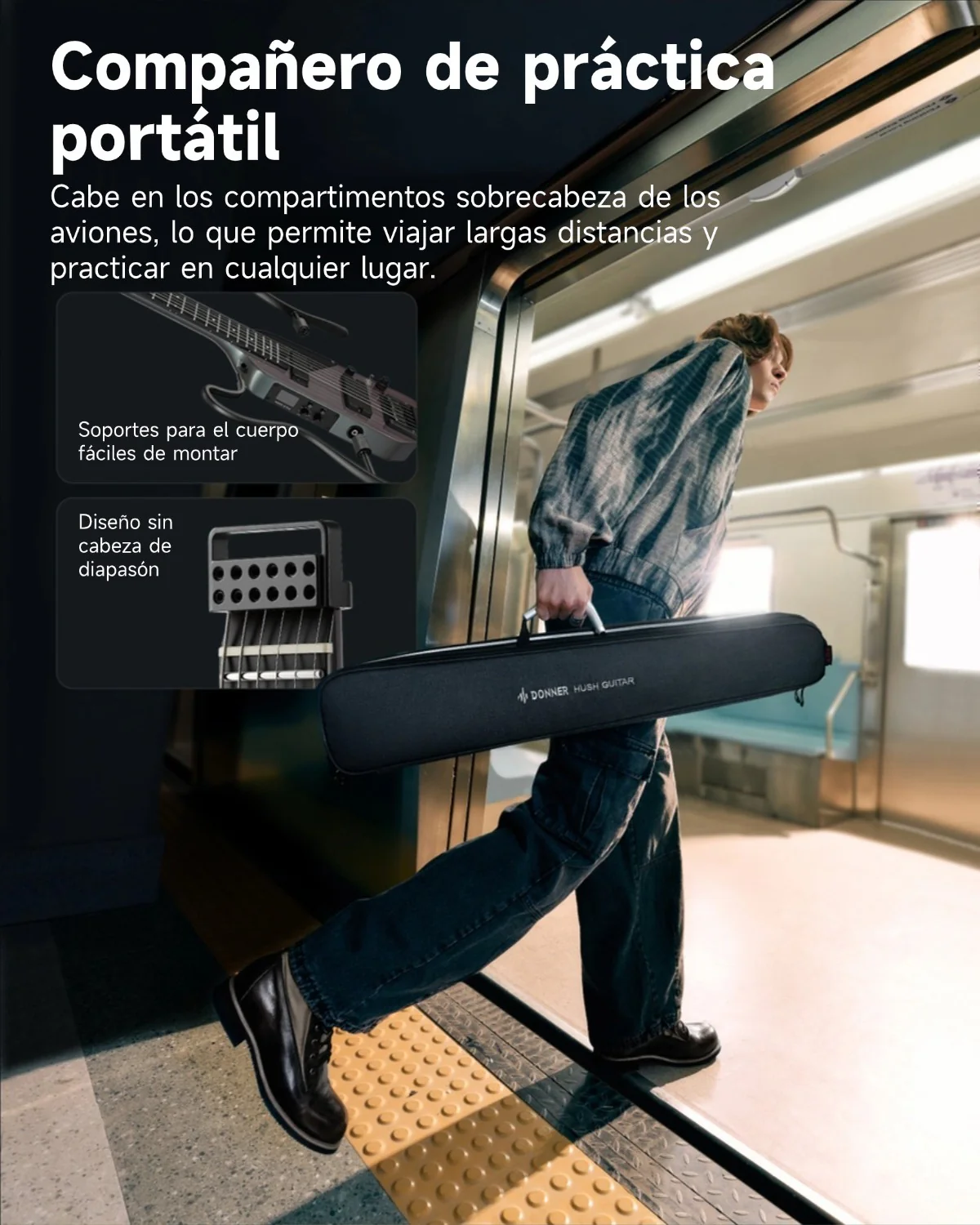 Donner HUSH X PRO Guitarra de viaje versátil - Image 30