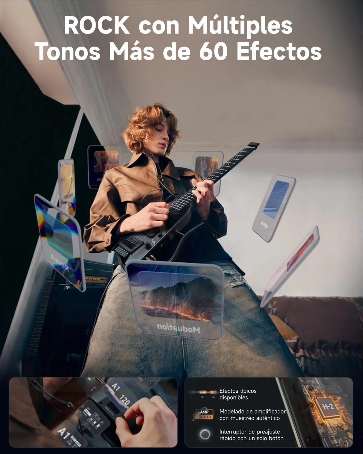 Donner HUSH X PRO Guitarra de viaje versátil - Image 31