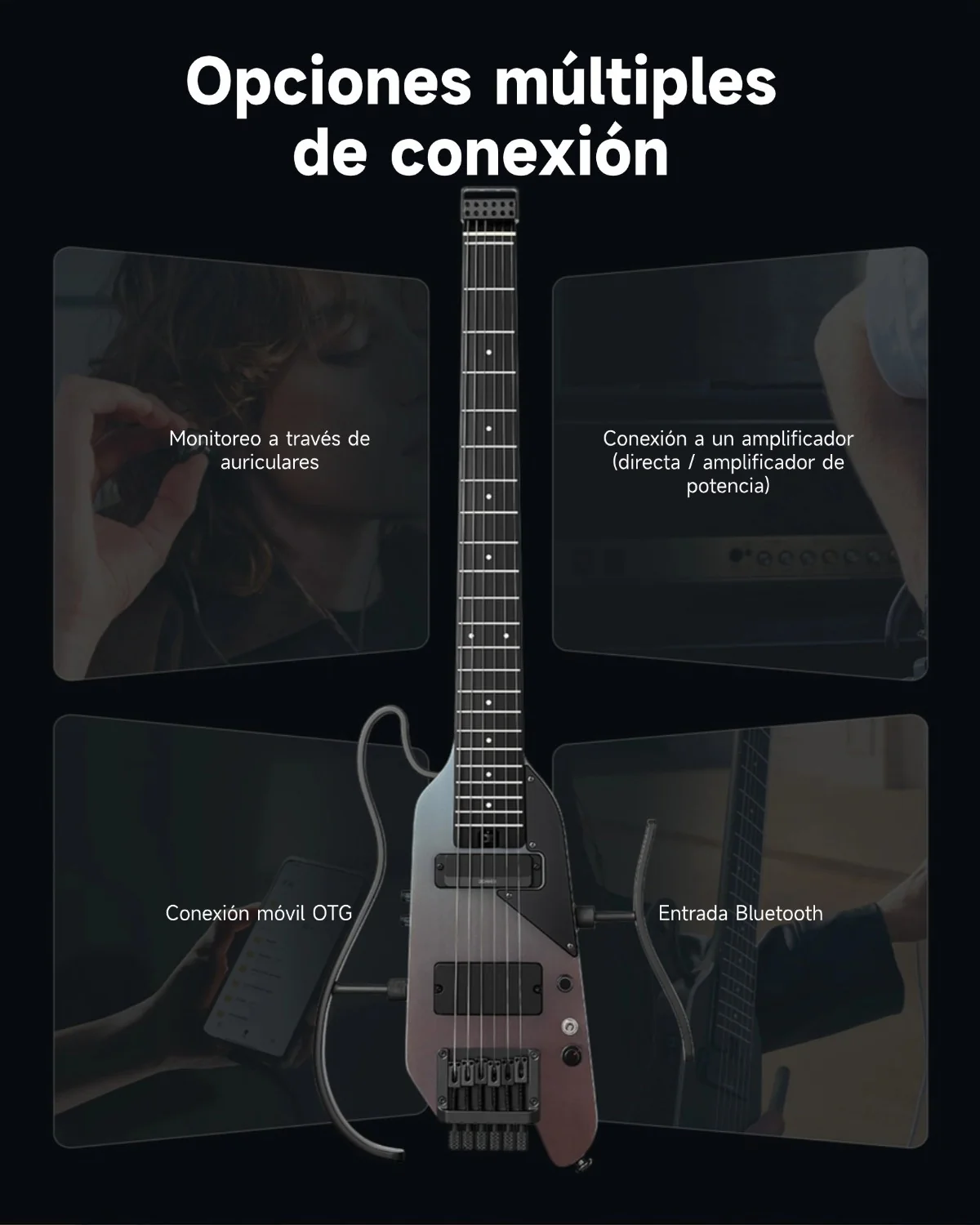 Donner HUSH X PRO Guitarra de viaje versátil - Image 33