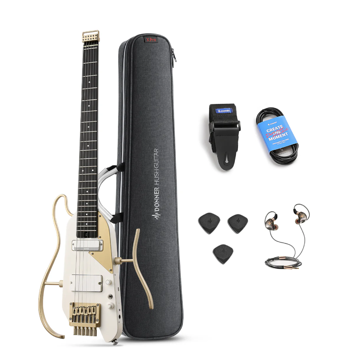Donner HUSH X PRO Guitarra de viaje versátil - Image 37