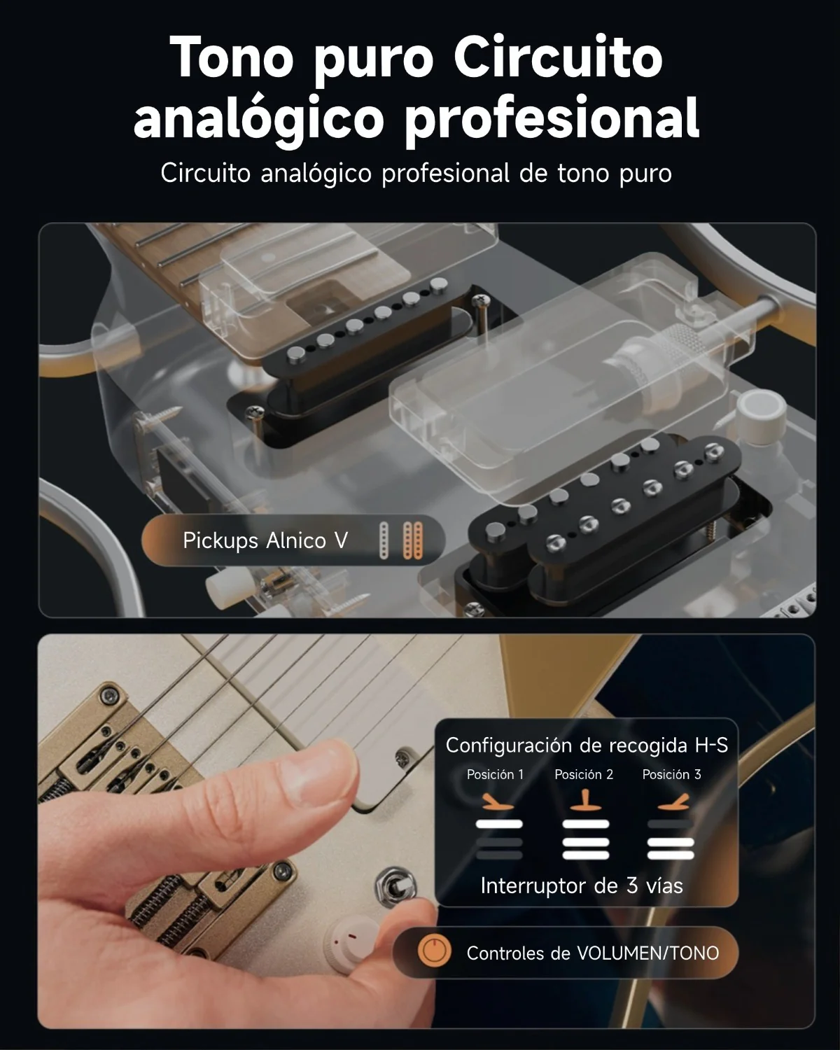 Donner HUSH X PRO Guitarra de viaje versátil - Image 40