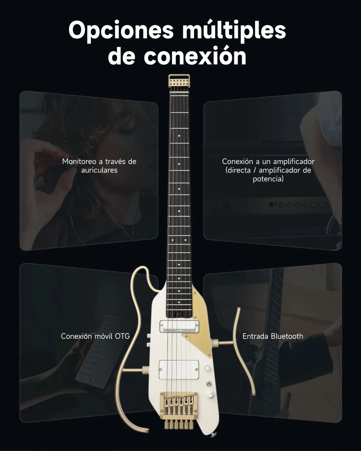 Donner HUSH X PRO Guitarra de viaje versátil - Image 44