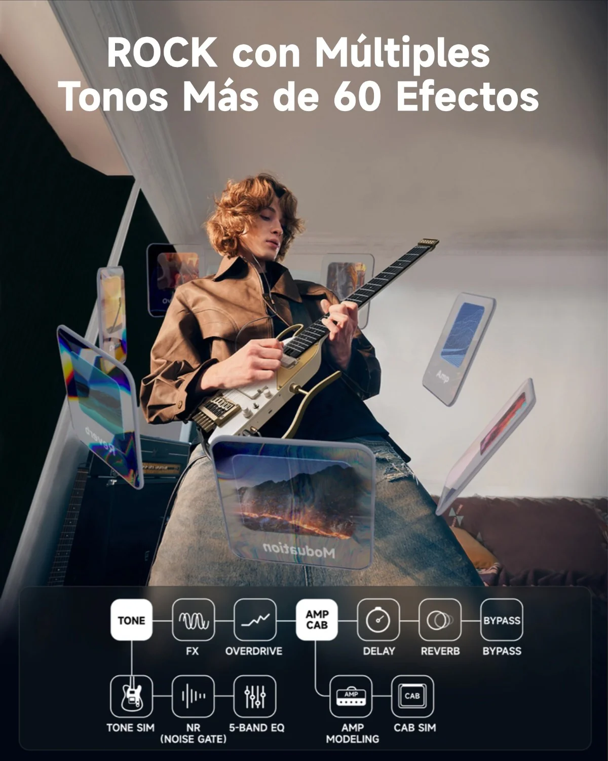 Donner HUSH X PRO Guitarra de viaje versátil - Image 46